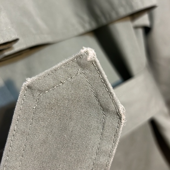 London Fog Avacado Green Trench Coat Double Breasted Belt Size 14 Regular - Picture 7 of 15